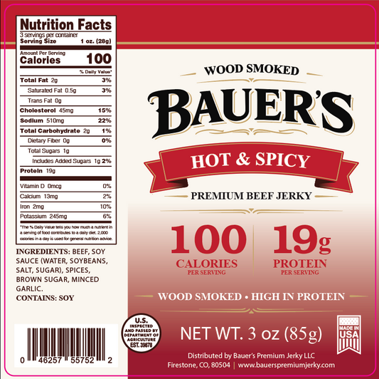 Bauer’s Premium Jerky - Hot & Spicy