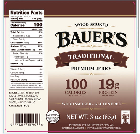 Bauer's Premium Jerky - Traditional